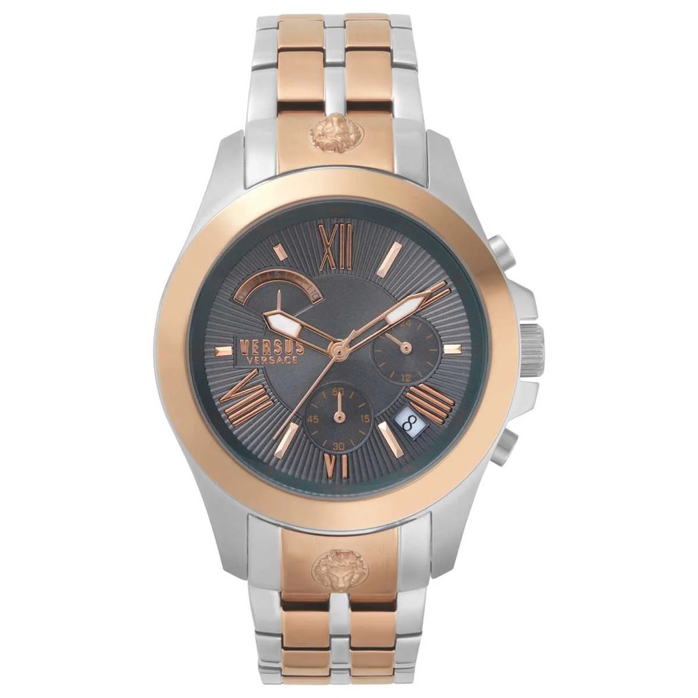 Ship same day- Authentic VERSUS Versace Men's Gray Dial Stainless Steel Bracelet